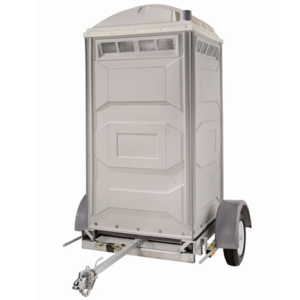 The Single Unit Trailer is ideal for work sites where crews need movable restrooms. Each trailer is built PolyJohn tough for off-road or highway use, and can be lowered to ground level for easy use. Features include: • FS3 units can be lowered to ground level with removable towing tongue • Designed for off-road and paved surfaces • Galvanized steel with no rust fenders